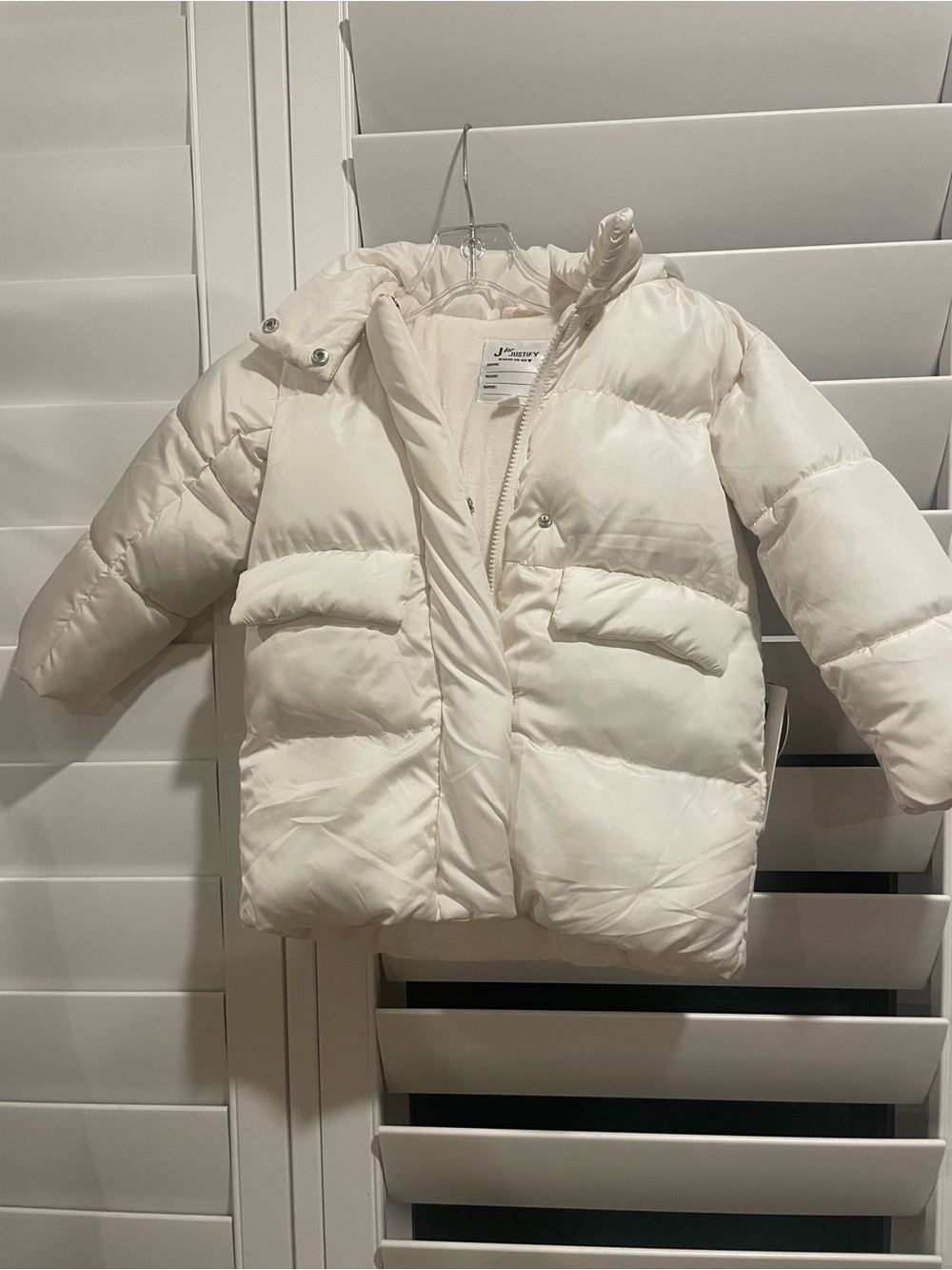 Justify Ivory Puffer Jacket with Hood